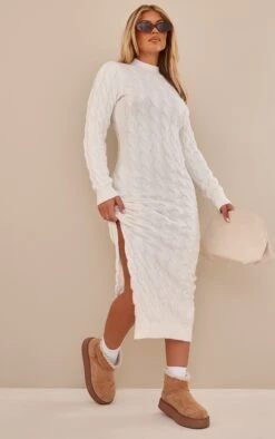 White Knitted Maxi Dress