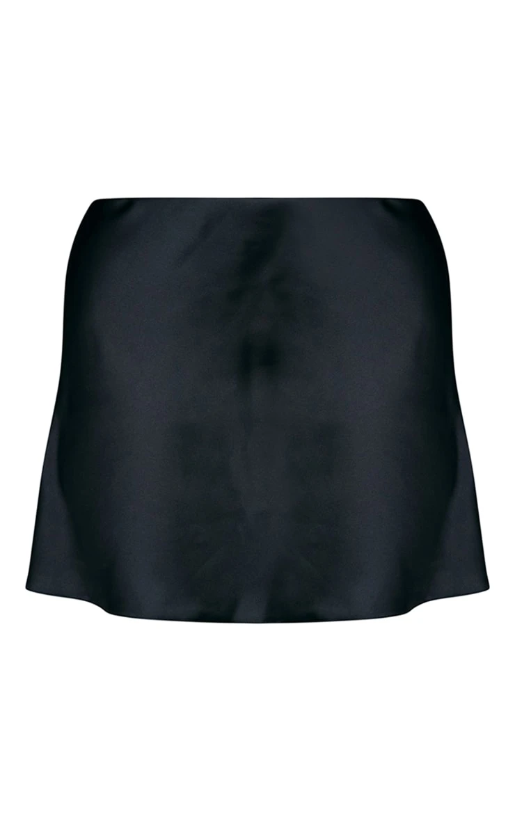 Black A Line Satin Mini Skirt 8 Black A Line Satin Mini Skirt - Image 6