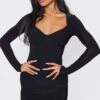 Black Slinky Ruched Bust Long Sleeve Bodycon Dress -Women Clothing Shop 77c2f6f968632fbf88ba44563945de74b02210d7 cnd2297 1
