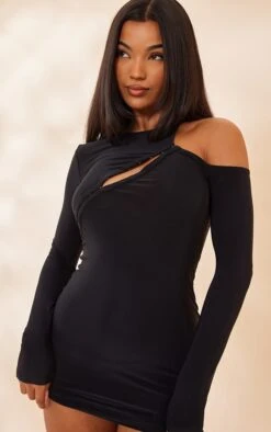 Black Slinky Asymmetric Hook & Eye Long Sleeve Bodycon Dress 10 Black Slinky Asymmetric Hook & Eye Long Sleeve Bodycon Dress -Women Clothing Shop 77e52a0994b3b7d09c1948f02aab01ead459bd4a cnd0323 4
