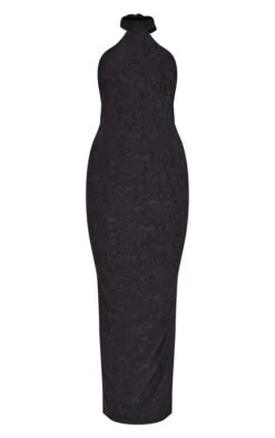 Black Floral Textured Halterneck Cut Out Back Maxi Dress 11 Black Floral Textured Halterneck Cut Out Back Maxi Dress -Women Clothing Shop 78dfd75e05e0c6f9d864f267b3edf5554df0a2d1 cnd7616 5