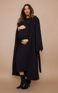 Maternity Black Ribbed Long Sleeve Midi Dress -Women Clothing Shop 78e6d7edd88a8f09cf79591f685eb2739bf24967 cnd0089 3