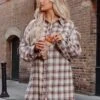 Stone Check Brushed Flannel Oversized Curved Hem Shirt Dress -Women Clothing Shop 7ae2baa4d9699c540e516fd30858723a81e50311 cnb0998 1