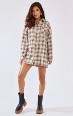 Stone Check Brushed Flannel Oversized Curved Hem Shirt Dress 10 Stone Check Brushed Flannel Oversized Curved Hem Shirt Dress -Women Clothing Shop 835cabd3f143b00a95c5c2bd20e0a45ef642c1e2 cnb0998 3