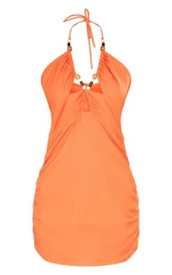 Terracotta Linen Look Cut Out Beaded Halterneck Shift Dress -Women Clothing Shop 859d6223ef957b7fee5aef465c8d51c9c439ebb1 cnd8900 5