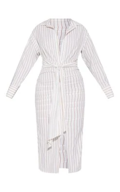White Striped Ruched Skirt Tie Waist Midi Shirt Dress -Women Clothing Shop 8876f904ce71f45c48d8e5e4af8b7b4745bbc2af cmw9551 6