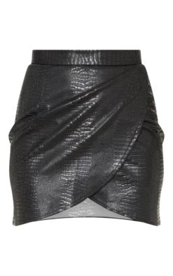Tall Black Snake Effect Faux Leather Wrap Skirt -Women Clothing Shop 9164e0ae611cd13acd6e5fb439f256bc881382b6 cma7787 3