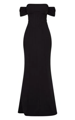 Black Corset Detail Bardot Bridesmaid Dress -Women Clothing Shop 91a932b8b3c9bfe3885901140bb2506fc2c2f36a cmv0312 6