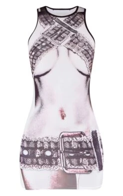 Monochrome Body Print Slinky Racer Bodycon Dress -Women Clothing Shop 96c8387c798dfe1c99397c3b1aeb605f31cf486c cne2710 5