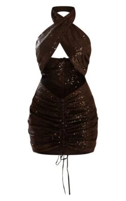 Black Sequin Cross Halterneck Cut Out Ruched Bodycon Dress -Women Clothing Shop 96eb4b816f33e5f0319deef5b23eb153fff694d5 cmu4058 6