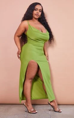 Plus Olive Slinky Cowl Side Split Midi Dress 9 Plus Olive Slinky Cowl Side Split Midi Dress -Women Clothing Shop 984dedad03c70667119230196ba42fdda3d50e8a cmw3184 4