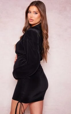 Maternity Black Plisse Bodycon Mini Dress -Women Clothing Shop 99993139e291f492dadc53b386b74c4e873853fc cne2142 2