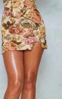 Pink Floral Jacquard Split Hem Micro Mini Skirt -Women Clothing Shop 9d52af38e26da9d8e8cca5770d77db20c311daf1 cnd3984 5