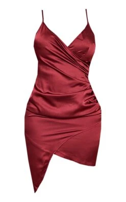 Shape Burgundy Satin Wrap Dress -Women Clothing Shop a076b78131aeeda734e1729580850c2d862d6a92 clu4305 6