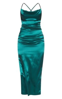 Emerald Green Satin Cowl Neck Lace Up Back Maxi Dress -Women Clothing Shop a2bd82ad414cd438047ed938144a5f400f195a94 cmy2174 6