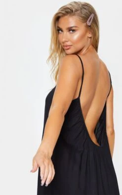 Black Low Back Oversized Maxi Beach Dress -Women Clothing Shop a4d1a4e8572c7ce187a4dfa86b376e76cb7a0ae5 CMD5926 5