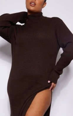 Plus Chocolate Roll Neck Side Split Midi Dress 10 Plus Chocolate Roll Neck Side Split Midi Dress -Women Clothing Shop a6bec2e12c0c8137e51d82a743191f7dba1632ee cmz2404 4