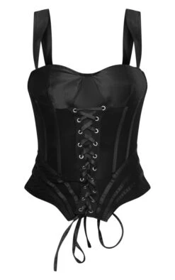 Black Satin Eyelet Lace Up Corset Detail Bodycon Dress -Women Clothing Shop a8e2be36515e63859d45e882e2f555ccea7b98ae cnd0483 5