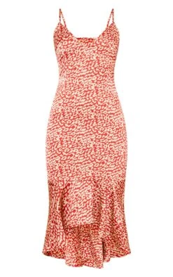 Red Leopard Print Frill Hem Midi Dress -Women Clothing Shop ac999e096dd61d91e813762b2b129aac1d9de6c9 clz1426 5