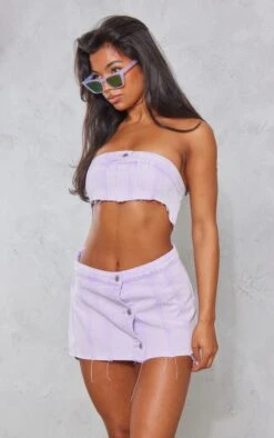 Washed Lilac Wrap Over Denim Micro Mini Skirt -Women Clothing Shop b189ca69b2b88192c82199583271f84a201fb7d2 cnc9784 4