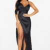 Petite Black Satin Wrap Detail Maxi Dress -Women Clothing Shop b34f3ed085836723de7dcd9f23673c8e05b98ae8 cme0721 1