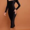 Black Velour Rib Long Sleeve Midaxi Dress -Women Clothing Shop b3d72bec4025bb3cd96f1f0ee2a86bec08695fe7 cna8252 3