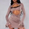 Taupe Cut Out Lace Cup Detail Flared Sleeve Bodycon Dress -Women Clothing Shop b3ed46ecc3f782df022687b8d8252bf51d65369d cnc7825 1