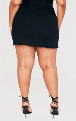 Plus Basic Black Denim Skirt -Women Clothing Shop b412d3c124f886765161d8c70d98935ee98f767e cmq4649 3