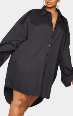 Plus Black Balloon Sleeve Shirt Dress -Women Clothing Shop b4c8df6f5c5ee12f6ea0771be1db6a7477fe6632 cms0568 4