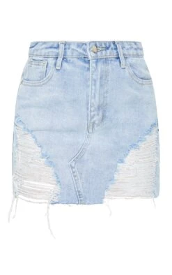 Petite Light Blue Wash Ripped Mini Denim Skirt -Women Clothing Shop b5ce1608958f070764c53e07c7219c3feb03f23e CMH4217 6