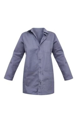 Charcoal Contrast Stitch Pocket Cargo Shirt Dress -Women Clothing Shop b638433b891a98060ad736fea63e71fbee3be17a cnd1262 5