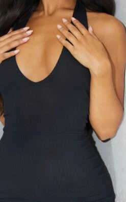 Black Ribbed Halterneck Tie Back Bodycon Dress -Women Clothing Shop bf801333a63c9eee54c46b25afca8be96cca06d6 cmt9493 5