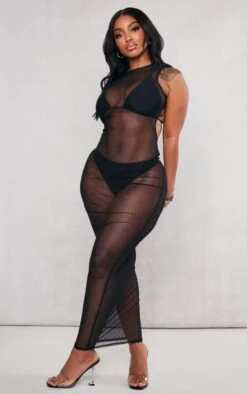 Shape Black Sheer Mesh Open Back Diamante Trim Maxi Dress -Women Clothing Shop bfd90bf3dd6cb58b0af2012284aecc59ece8b6ef cnd7495 3