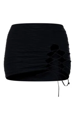 Black Textured Jersey Lace Up Side Micro Mini Skirt -Women Clothing Shop c087fafb43136b0996e11a4c5c48b8b93001f9de cnd1138 6