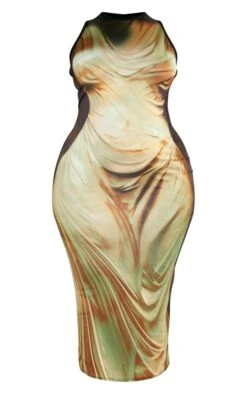 Plus Green Drape Statue Body Print Slinky Midi Dress -Women Clothing Shop c3e82ac2a710218663ed2129ccf53c1ec062cbe3 cnd9042 5