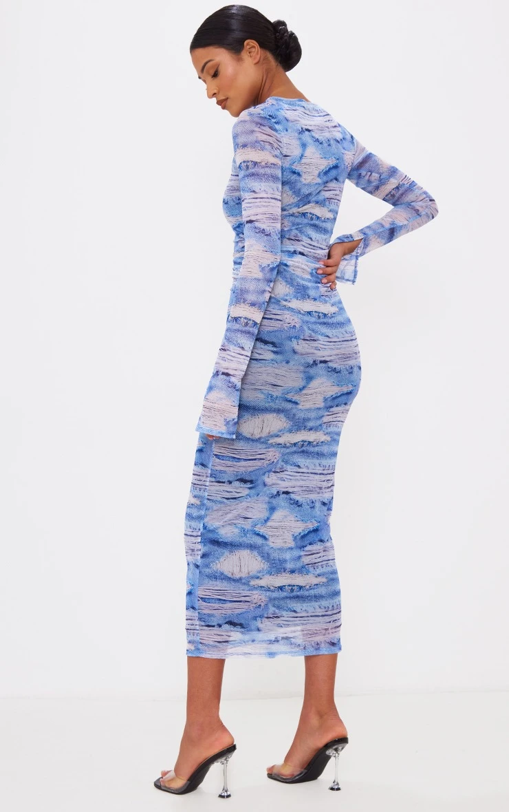 Tall Denim Print Ruched Midaxi Dress 4 Tall Denim Print Ruched Midaxi Dress - Image 2