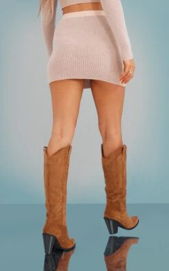 Oatmeal Two Tone Knit Mini Skirt -Women Clothing Shop c75b8a782dacc95c88454cee6680eed61ebb4ab1 cnc3299 3