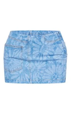 Light Blue Flower Print Denim Mini Skirt -Women Clothing Shop cd82475086b97b7ab7fa03fc8d0b9bcc5818ee78 cne1290 6