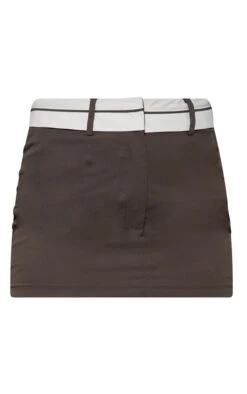 Charcoal Grey Woven Turnover Waistband Low Rise Micro Mini Skirt -Women Clothing Shop ce66f924b3f0462e6bc3428d679e0dc1c837203c cnd1095 6