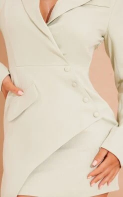 Sage Green Button Detail Asymmetric Hem Blazer Dress -Women Clothing Shop cf6997c64d8b17c7d626feed42344c1b2b8ceb38 cmw4900 4
