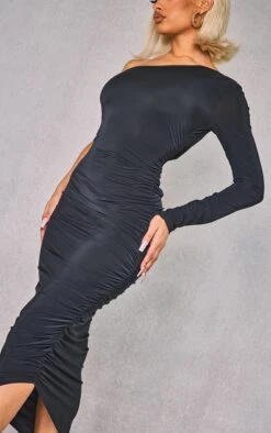 Black One Shoulder Ruched Side Slinky Midaxi Dress -Women Clothing Shop cff6cb5cee82de1f5c479790ef57c5a3bd6de989 cnb8012 4