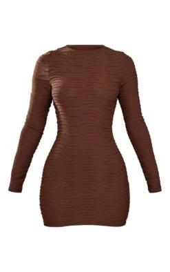 Petite Espresso Textured Crew Neck Long Sleeve Bodycon Dress -Women Clothing Shop d984d32d43f572cf29cad543c39e3128a84b2b86 cnd4375 5