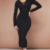 Black Rib Lace Up Detail Midaxi Dress -Women Clothing Shop ddeba2778dd3334cd4d6b78cdc5dae03704a3aed cnb9656 1