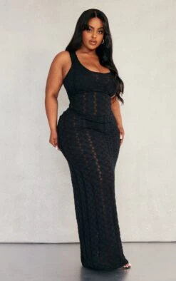 Plus Black Textured Laddered Scoop Neck Maxi Dress 8 Plus Black Textured Laddered Scoop Neck Maxi Dress -Women Clothing Shop dff8a32e748aab68ae949cd85fd5b692defe1751 cnd4963 3