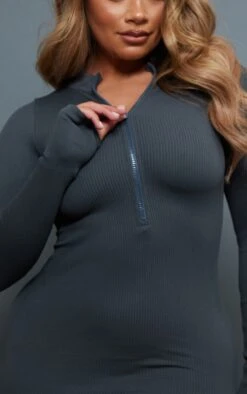 Shape Charcoal Snatched Rib Zip Long Sleeve Bodycon Dress -Women Clothing Shop e25ecb3ea2f1ae7a830aea73dd40d4860a8bab00 cnc4701 4
