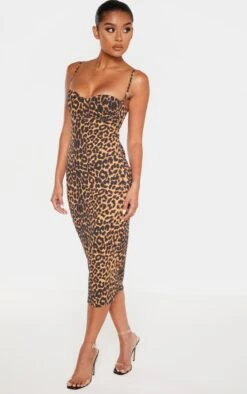 Leopard Print Strappy Cup Detail Midi Dress -Women Clothing Shop e39352ed87a9c2d4cbab294ca8560e64e3d6a8d5 cmf0599 4