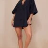 Black Linen Look Oversized Double Breasted Short Sleeve Blazer Dress -Women Clothing Shop e57733f92812d463af1611d5907f987b65274200 cmz1807 1