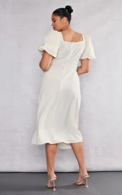Plus Cream Puff Sleeve Ruched Side Split Midi Dress 8 Plus Cream Puff Sleeve Ruched Side Split Midi Dress -Women Clothing Shop e5dde127c9f8a71d7c19d5438e0913426a09ca4f cnc5208 2