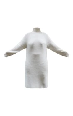 Plus Cream Roll Neck Oversized Midi Sweatshirt Dress -Women Clothing Shop e682264056ac61eb5bbe330e270a34bb3763bd48 cmz2400 5