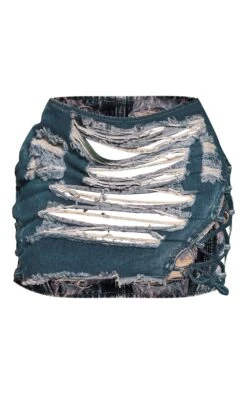 Mid Blue Wash Extreme Distressed Lace Up Side Denim Mini Skirt -Women Clothing Shop e733d5255ed9f167b4220fe1296d4998fc38fd43 cnc6401 6